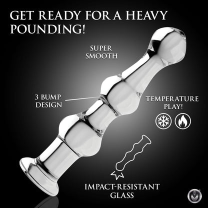 Mammoth 3 Bumps Glass Dildo