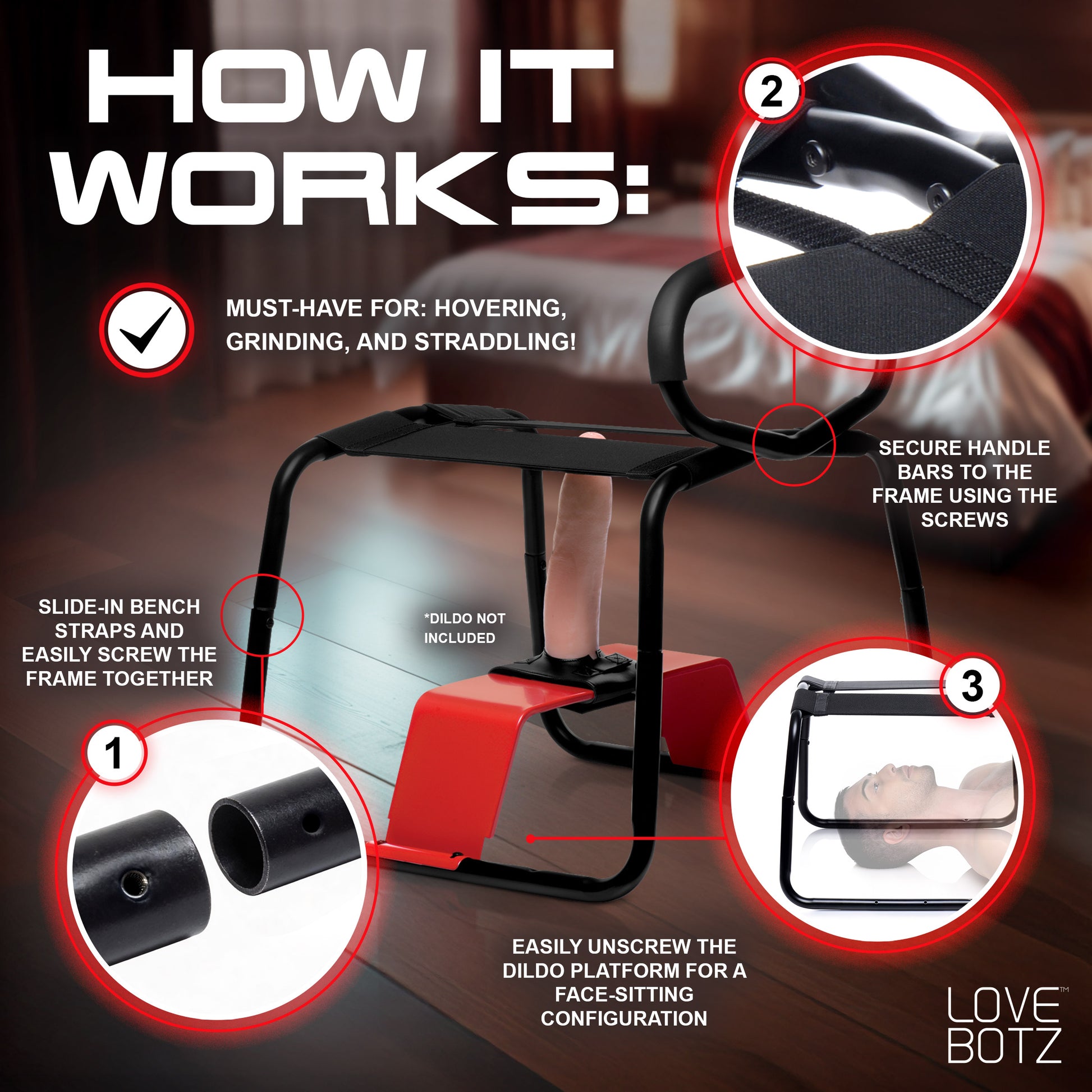 Bangin Bench EZ-Ride Sex Stool with Handles