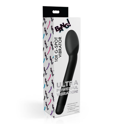 10X Silicone G-Spot Vibrator - Black