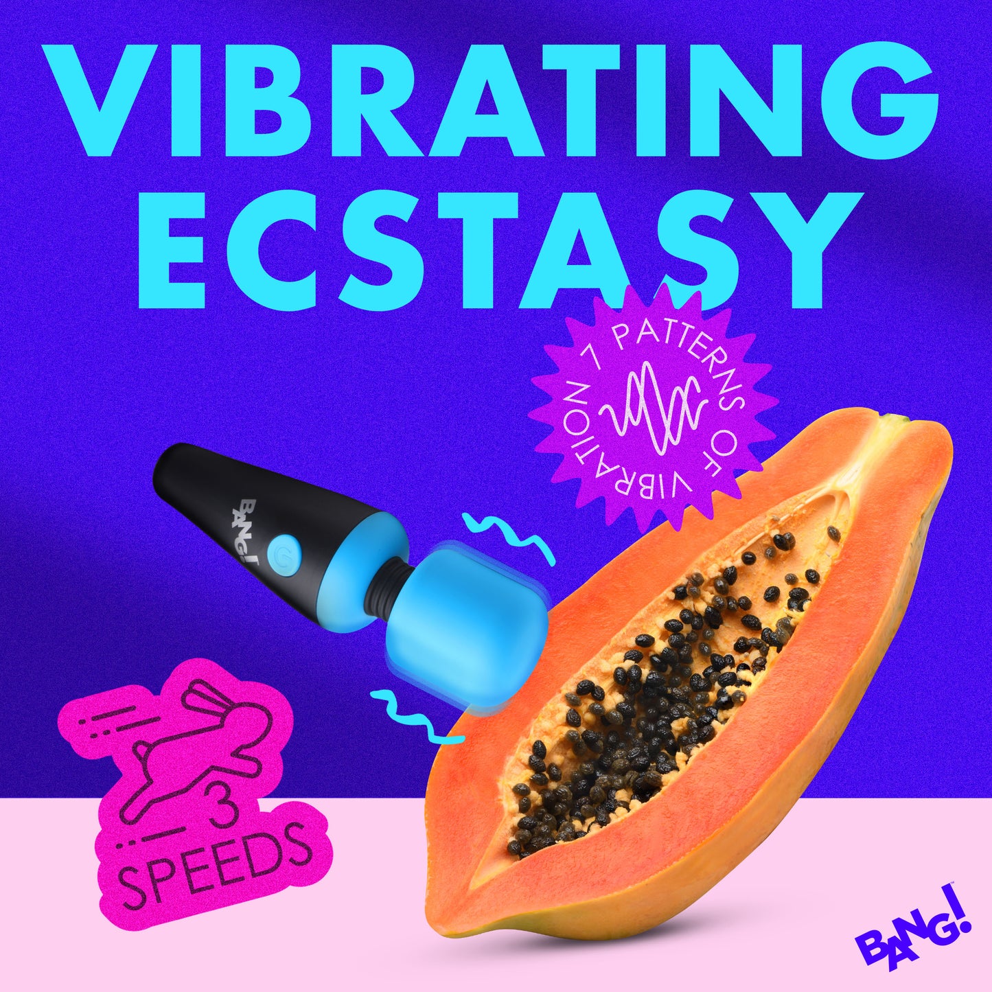 10X Ultra Powerful Silicone Mini Wand - Blue