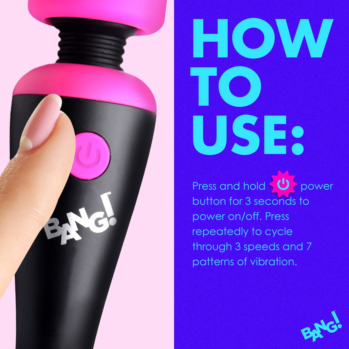10X Ultra Powerful Silicone Mini Wand - Pink