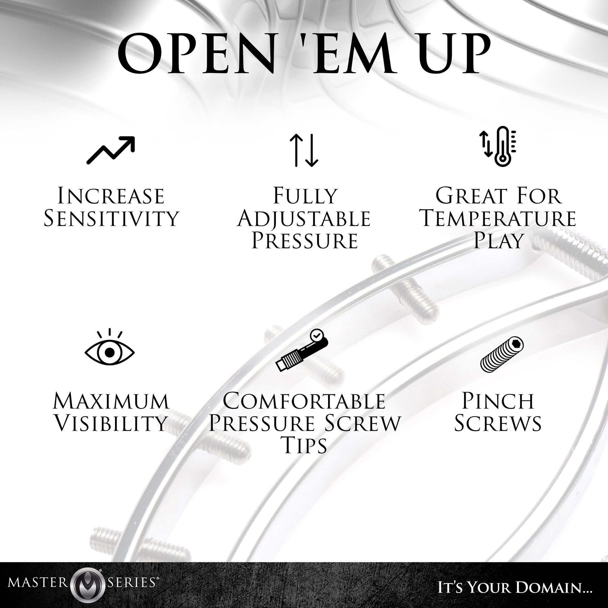 Spread Em Stainless Steel Poker Labia Clamp with Adjustable Pressure Screws