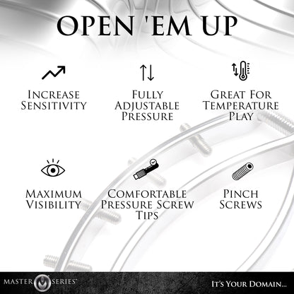 Spread Em Stainless Steel Poker Labia Clamp with Adjustable Pressure Screws