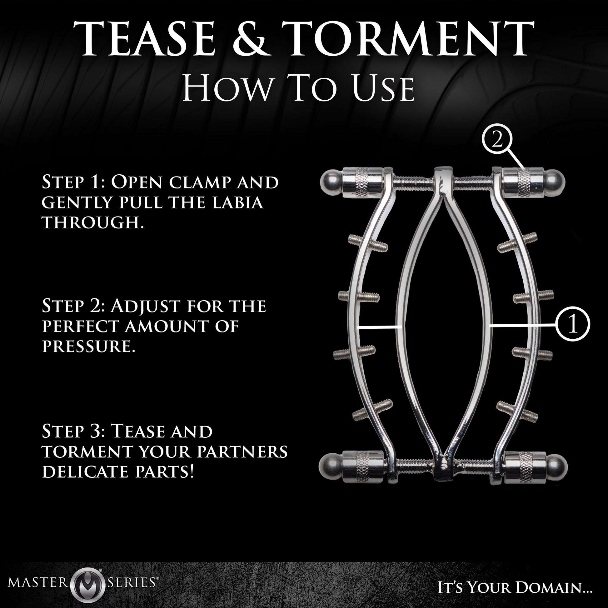 Spread Em Stainless Steel Poker Labia Clamp with Adjustable Pressure Screws