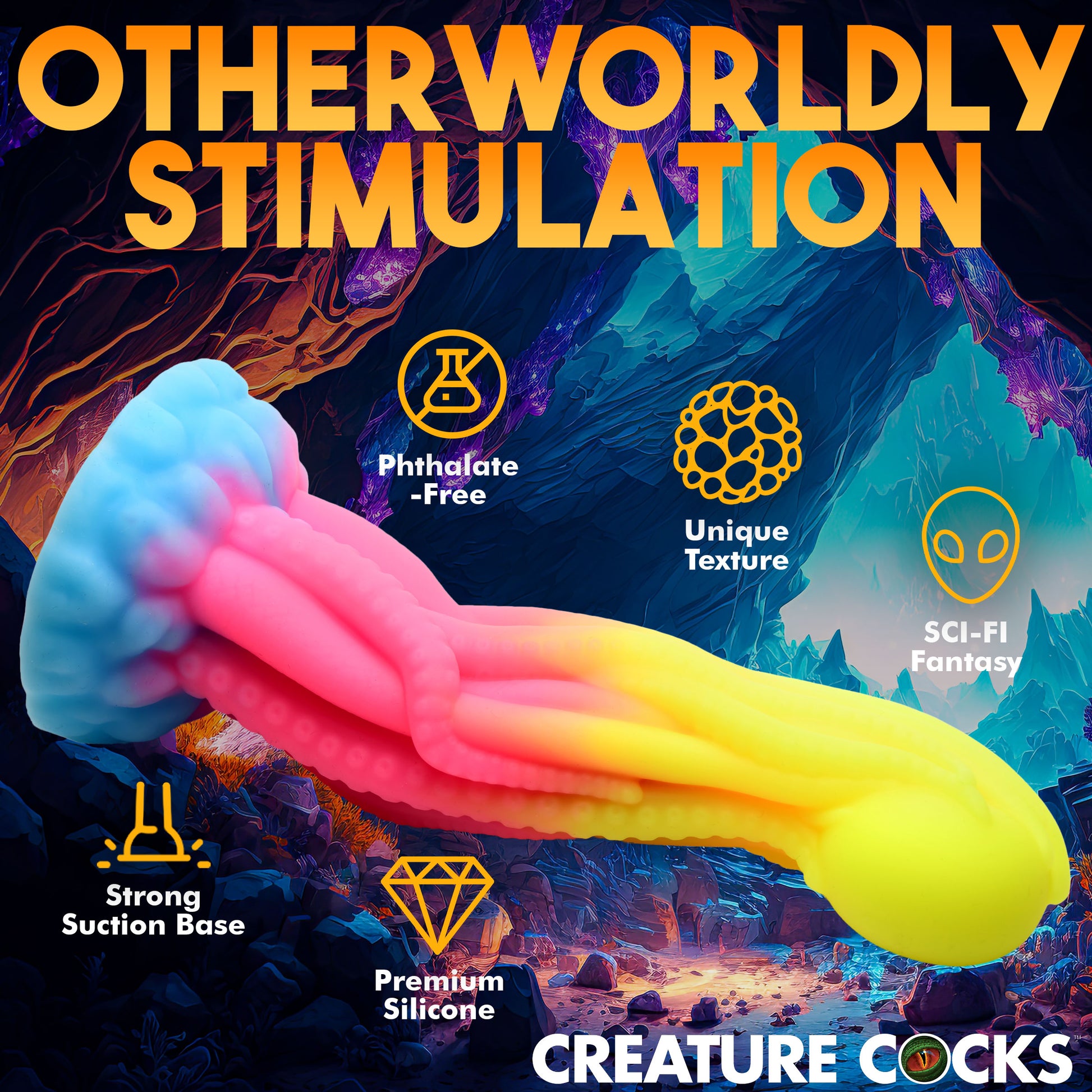 Tenta-Glow Glow-In-The-Dark Silicone Dildo