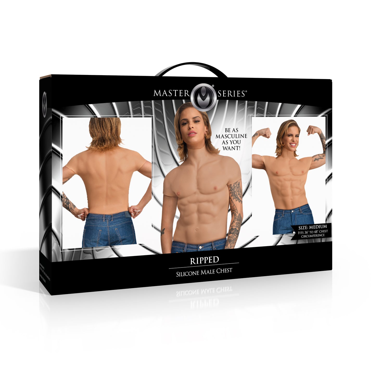 Ripped Silicone Male Chest - Medium