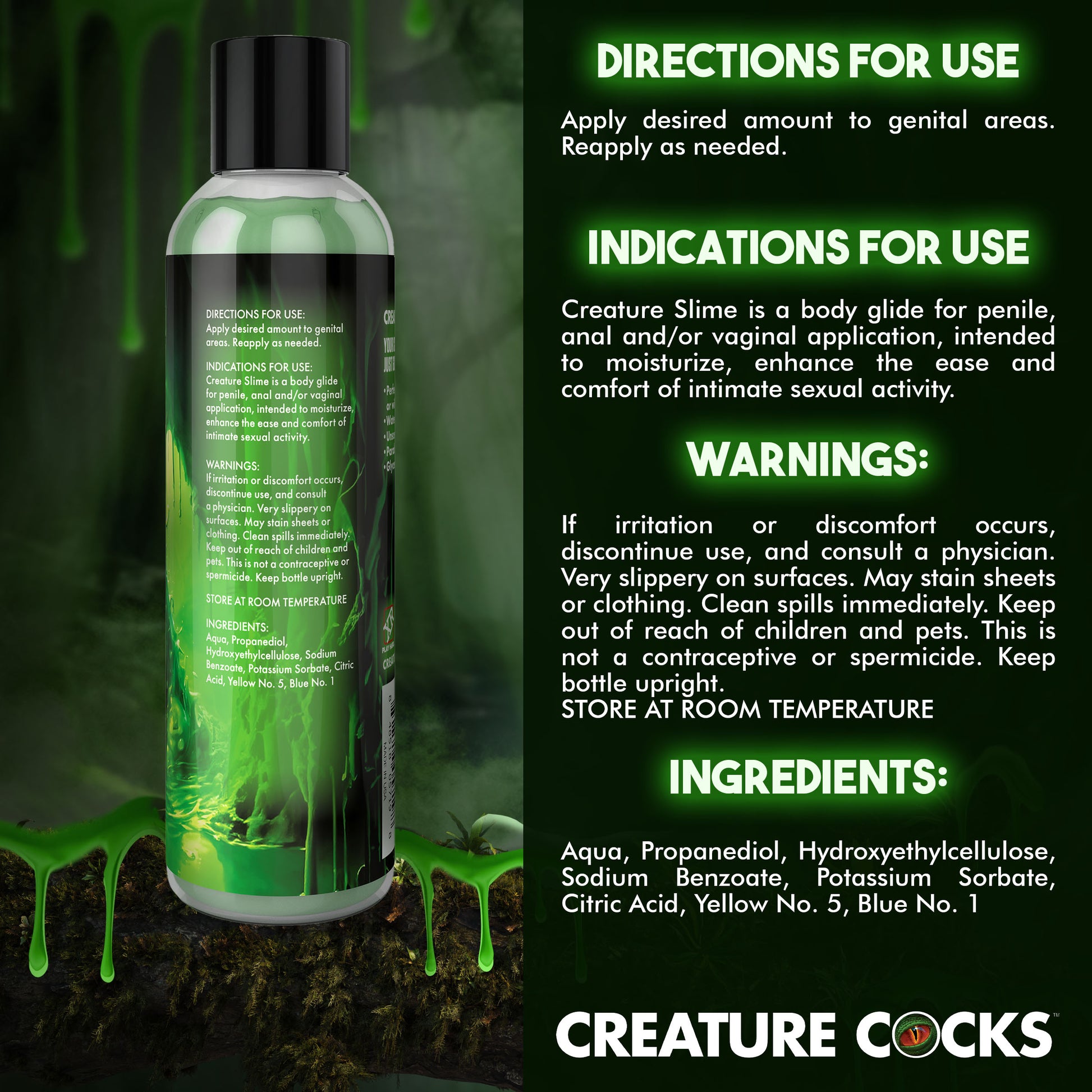 Green Creature Slime Water-Based Lubricant - 8oz