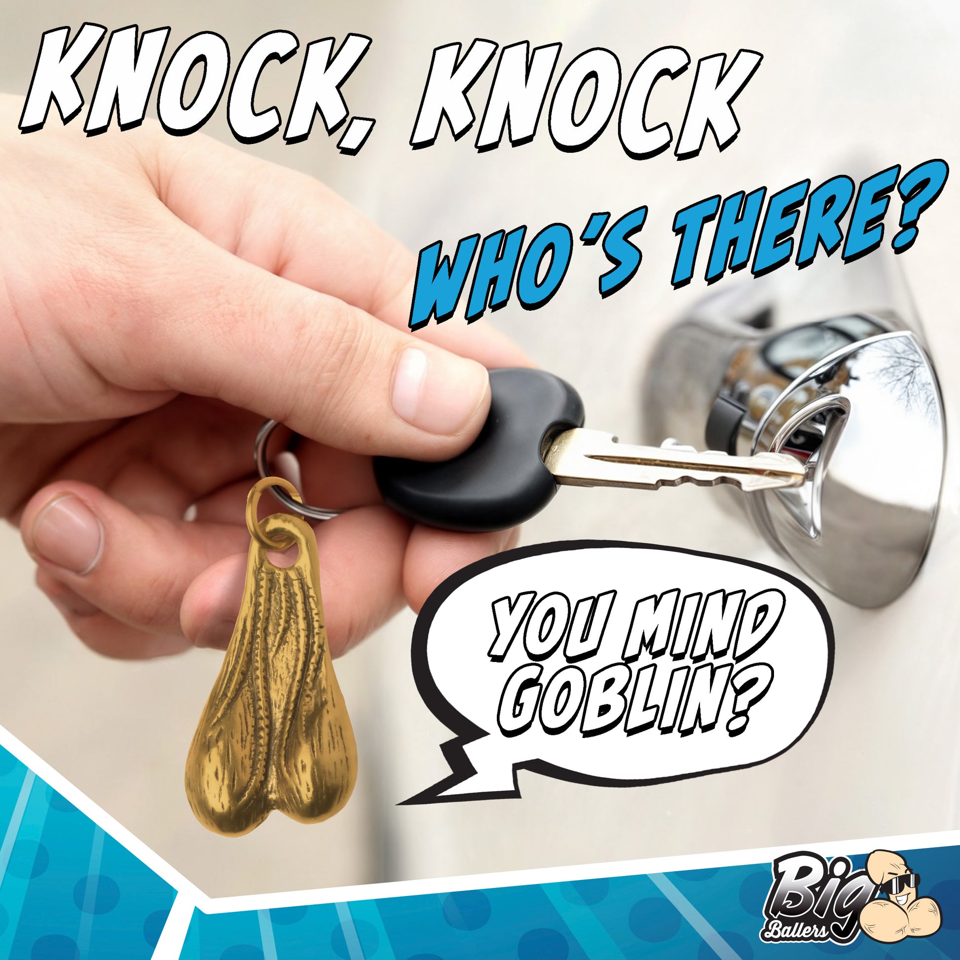 Big Ballers Brass Nuts Keychain