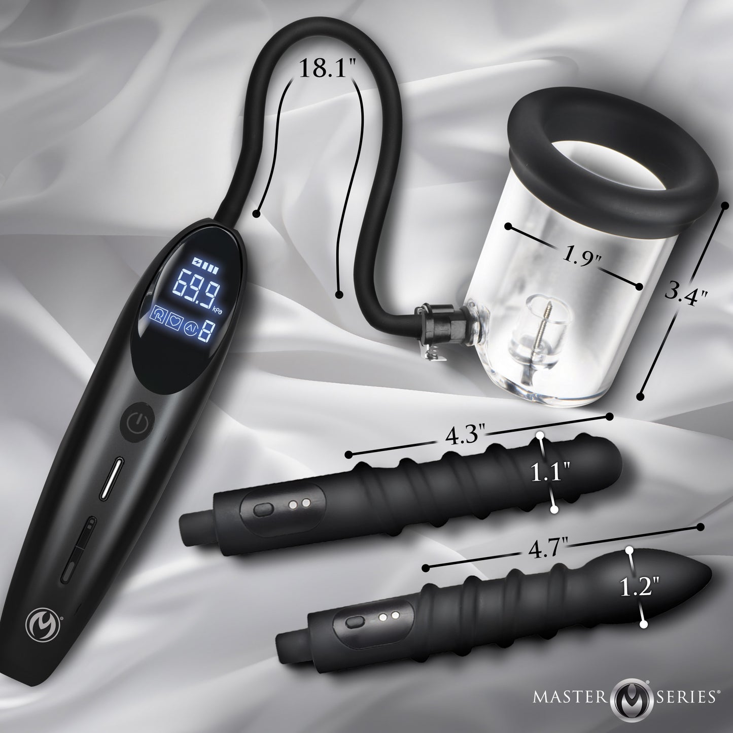 Rosebud Driller Deluxe Set Vibrating Silicone Rosebud Pump
