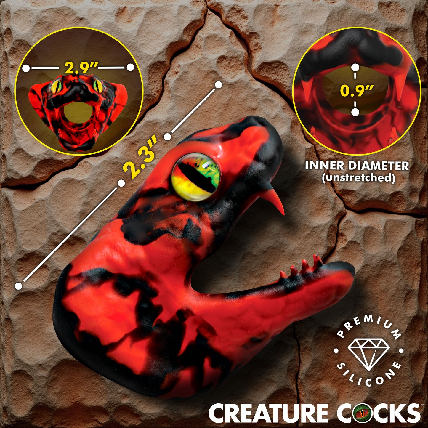 Master Cobra Silicone Cock Ring - Red