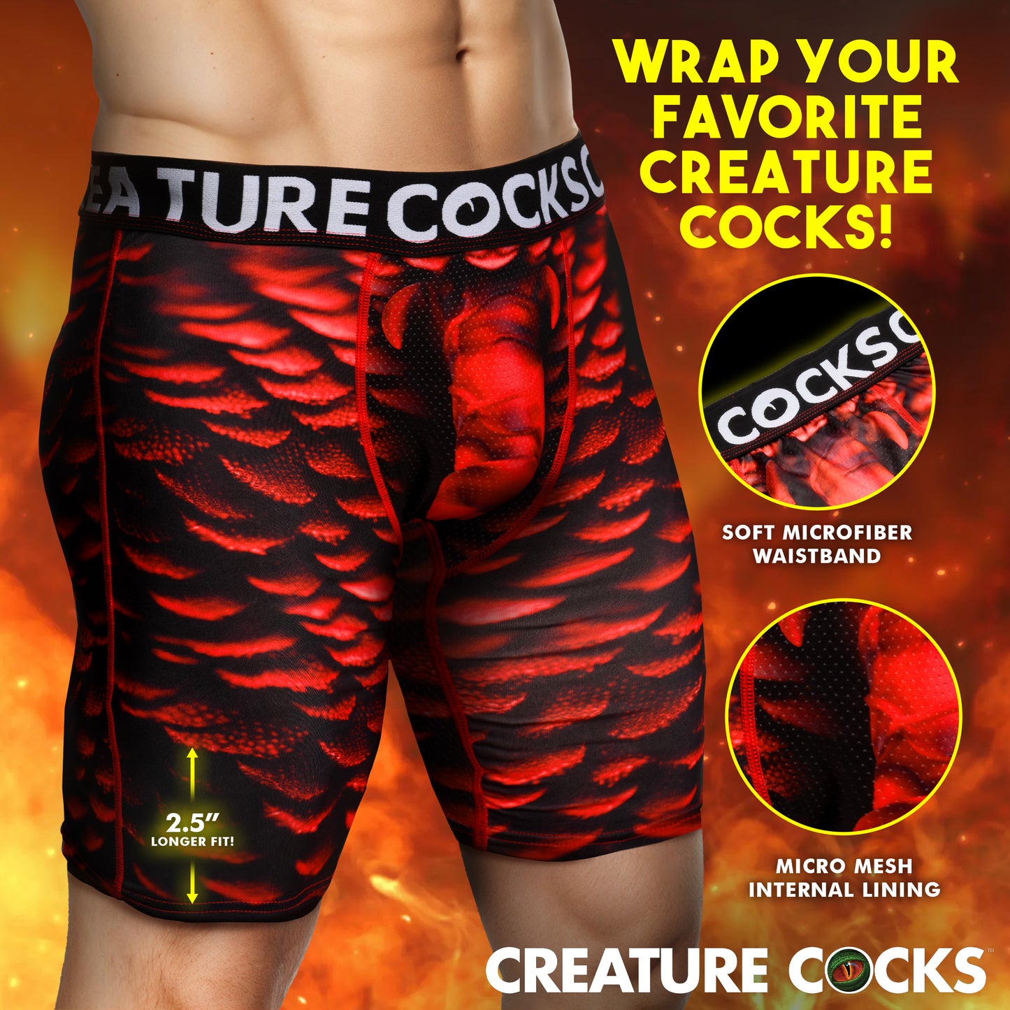 Creature Wear Horny Devil Demon Boxer Shorts - Small