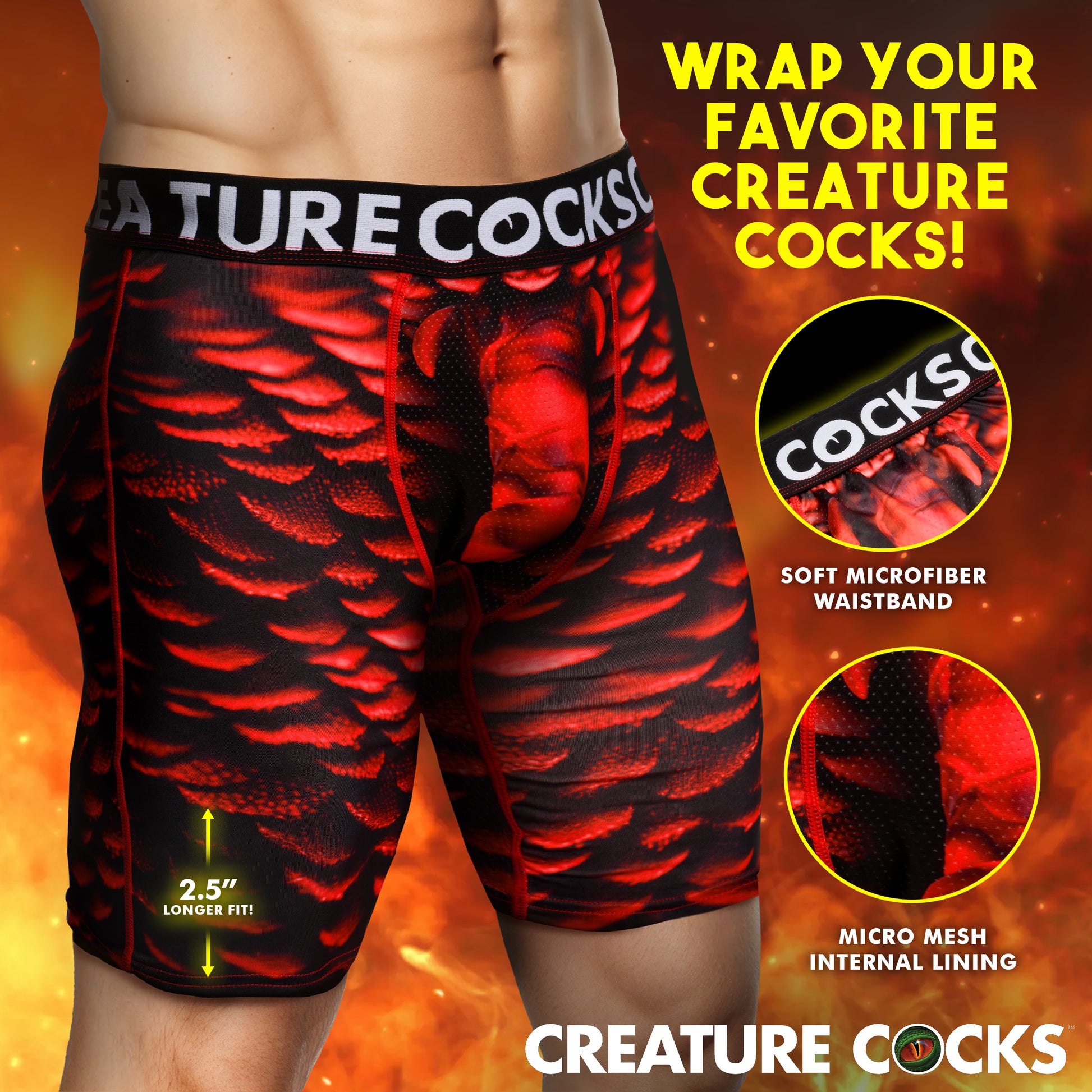 Creature Wear Horny Devil Demon Boxer Shorts - Small