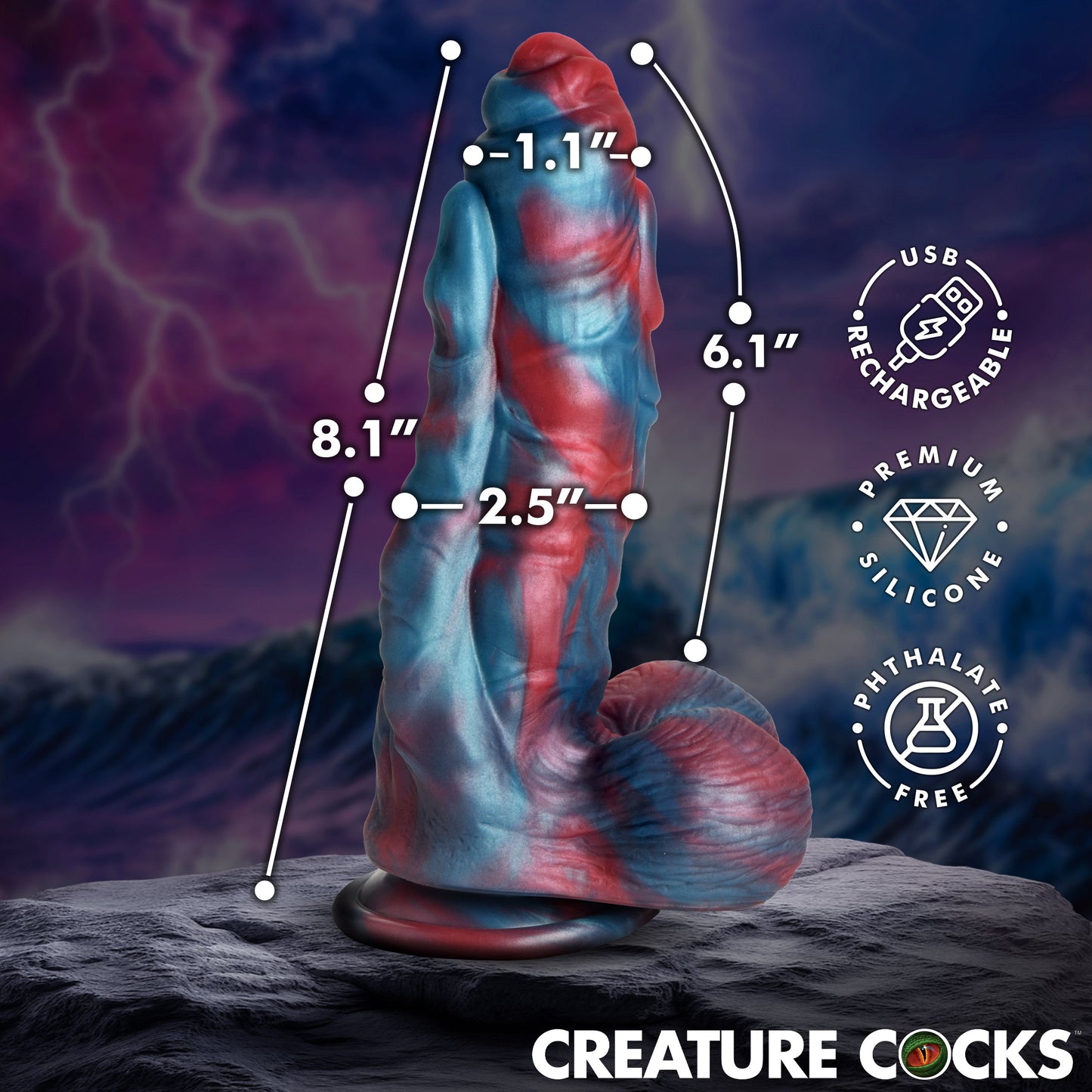 Hydra X Vibrating Silicone Dildo