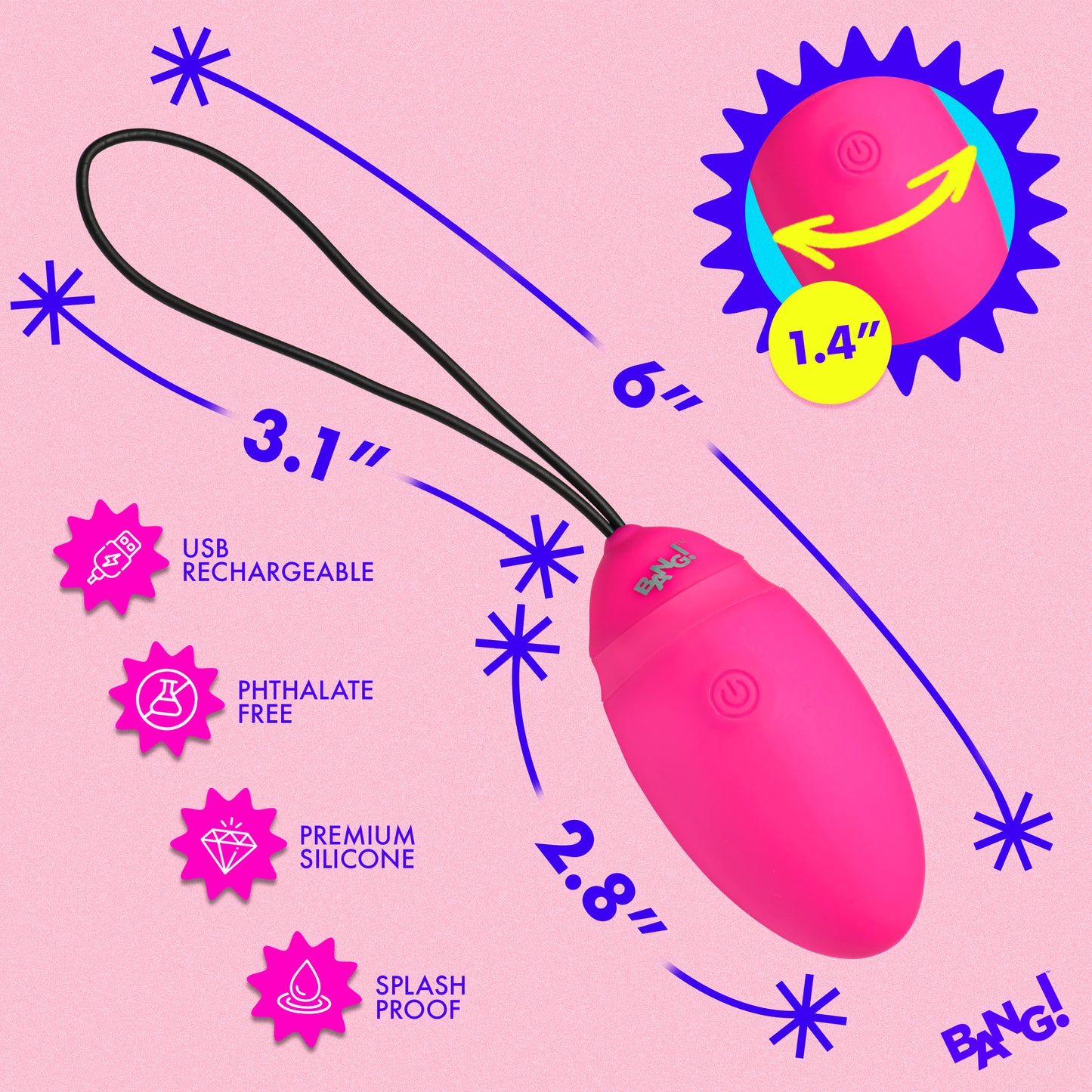 Vibrating Silicone Egg with Digital Remote