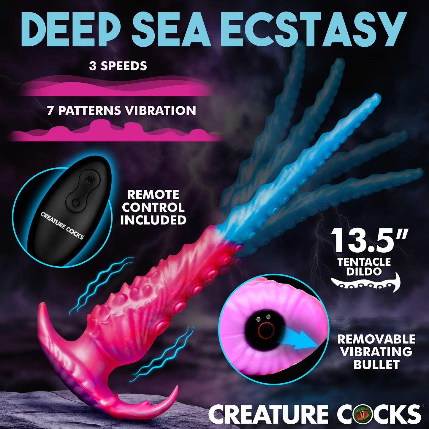 Vibropus Vibrating Silicone Dildo
