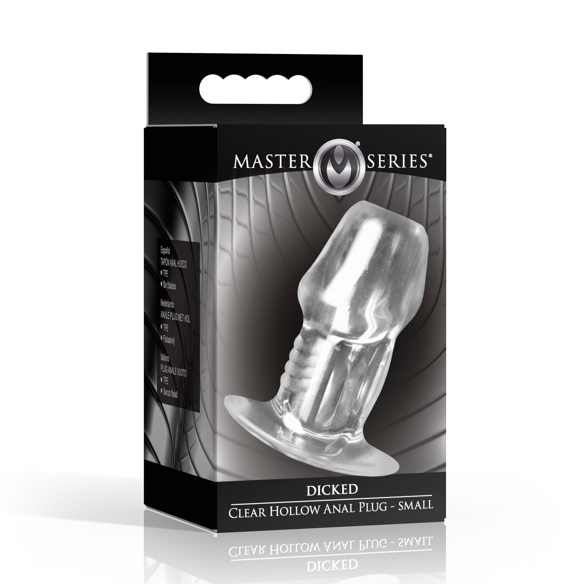 Dicked Clear Hollow Anal Plug - Small