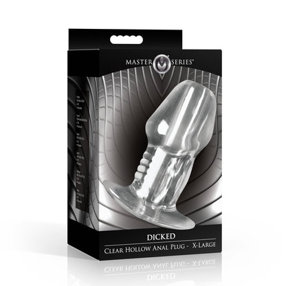 Dicked Clear Hollow Anal Plug - X-Large