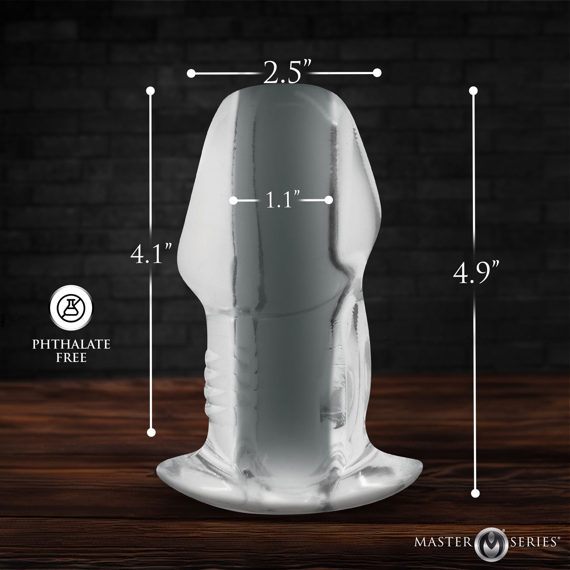 Dicked Clear Hollow Anal Plug - Large