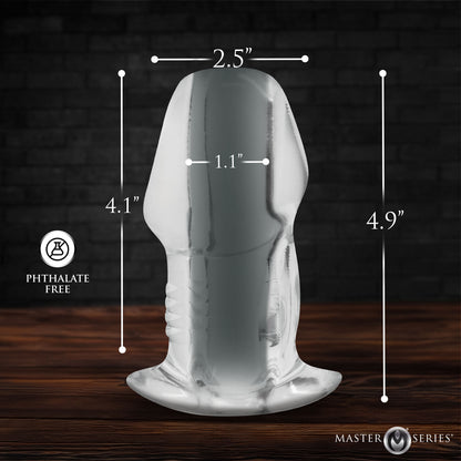 Dicked Clear Hollow Anal Plug - Large