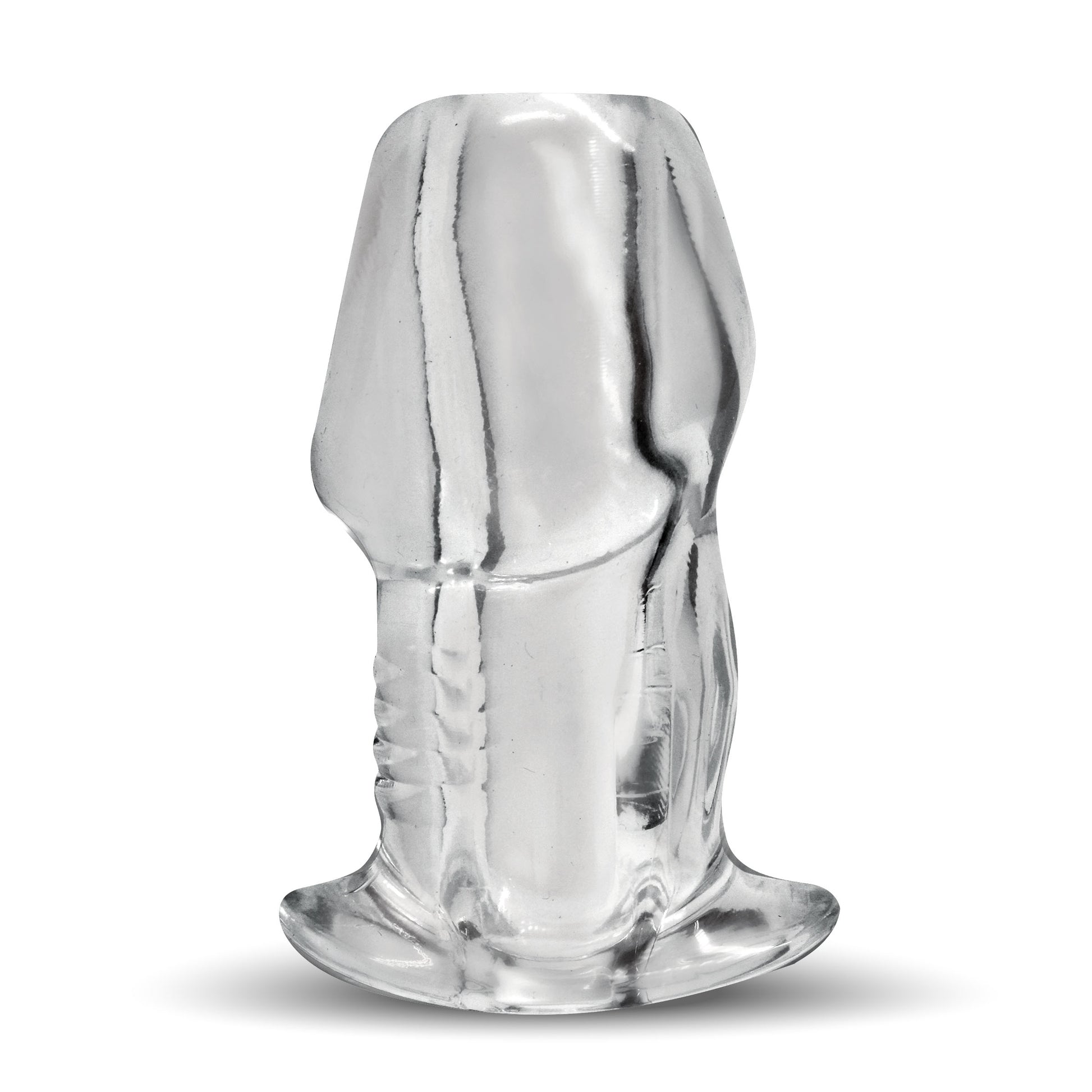 Dicked Clear Hollow Anal Plug - Large