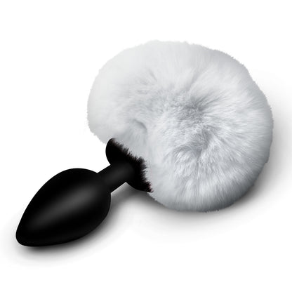 Fluffy Bunny Tail Silicone Plug - White