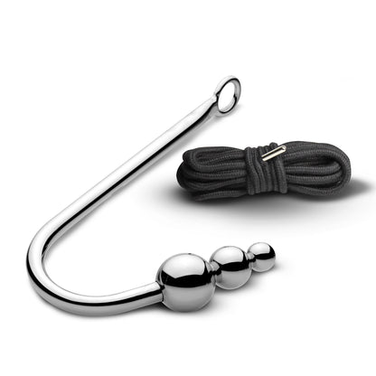 Roped Beaded Anal Hook with Rope