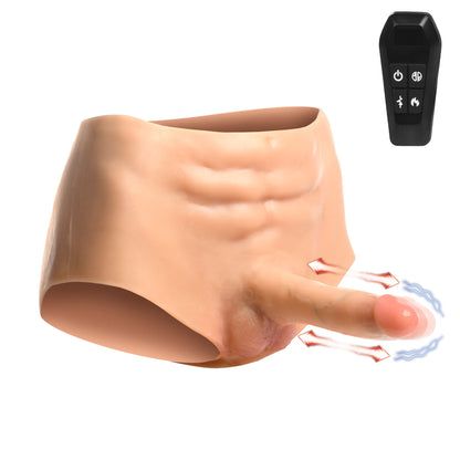 Power Briefs Thrusting & Vibrating Silicone Penis Panties