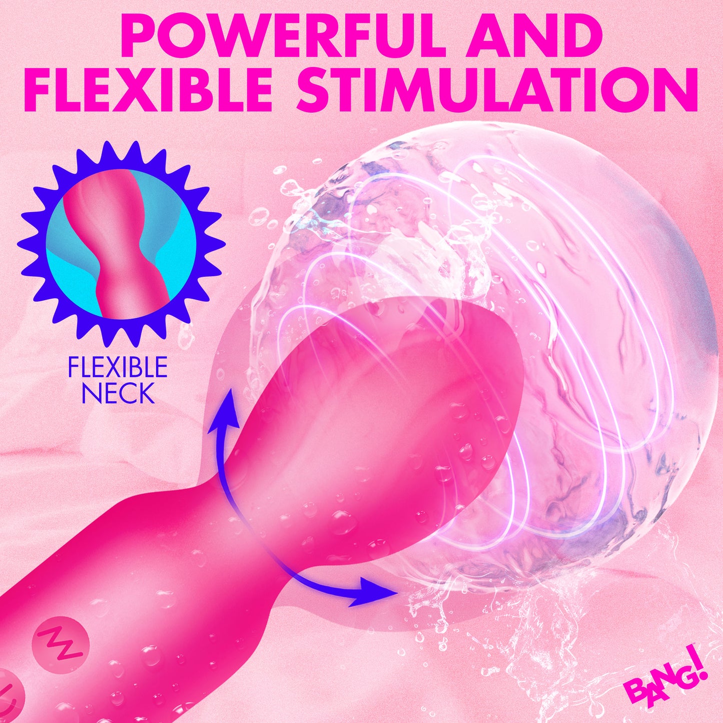18X Vibrating Silicone Mini Wand - PInk