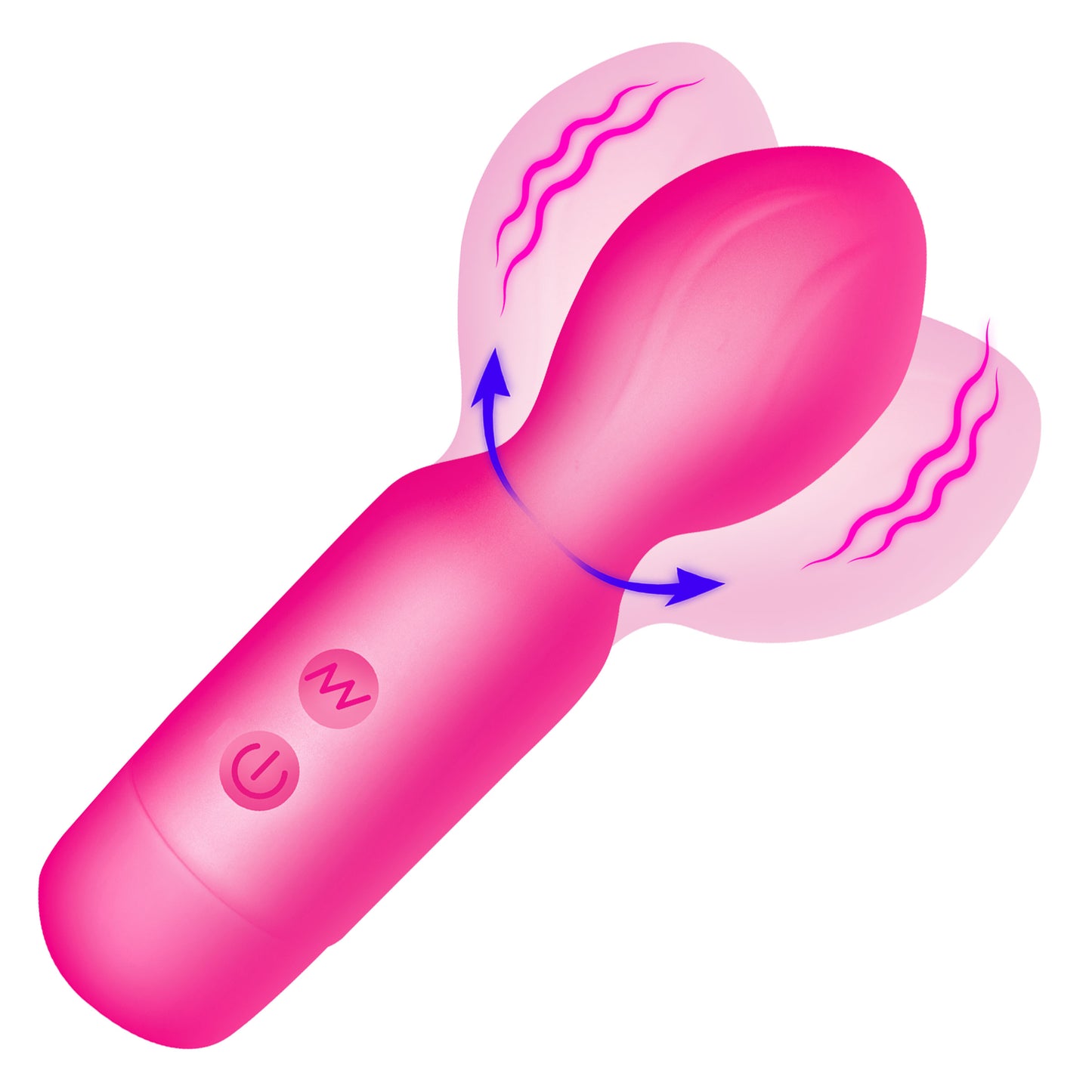 18X Vibrating Silicone Mini Wand - PInk