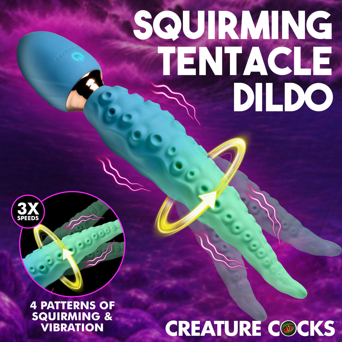 Deep Squirmer Squirming Silicone Vibrator