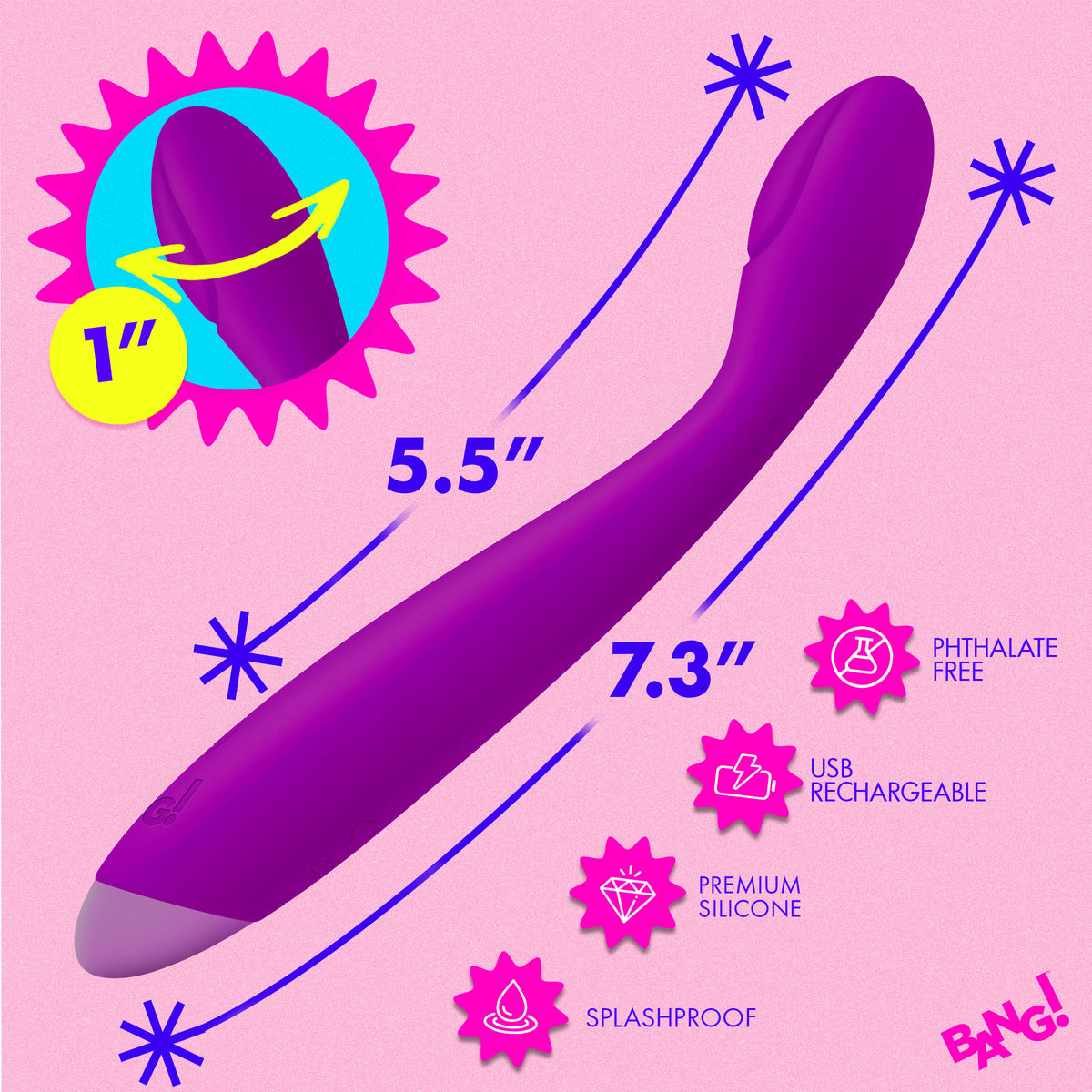 Flexible Silicone G-Spot Vibrator - Purple