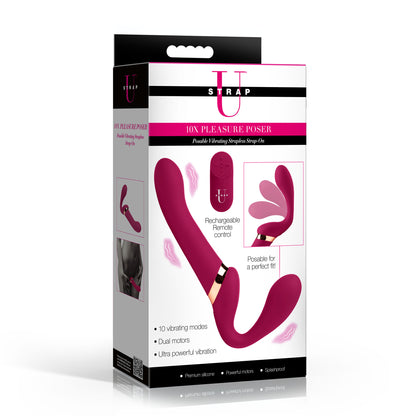10X Pleasure Poser Posable Vibrating Strapless Strap-On