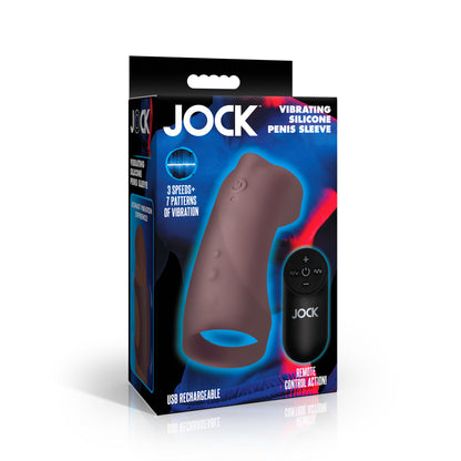 Vibrating Silicone Penis Sleeve - Dark