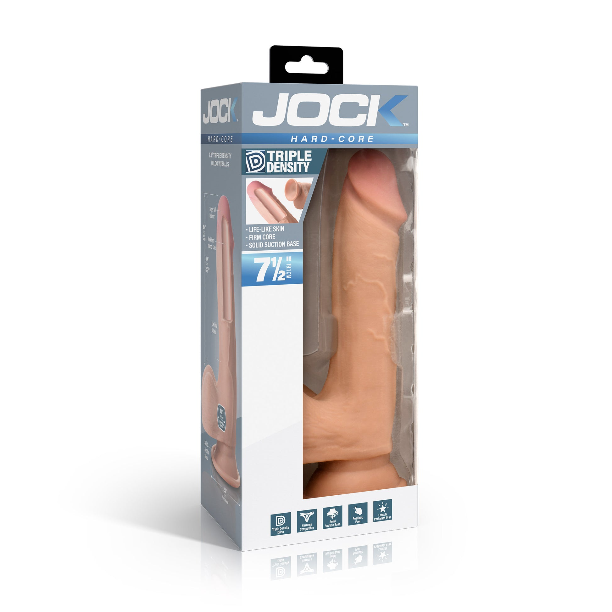 Hard-Core 7.5" Triple Density Dildo with Balls