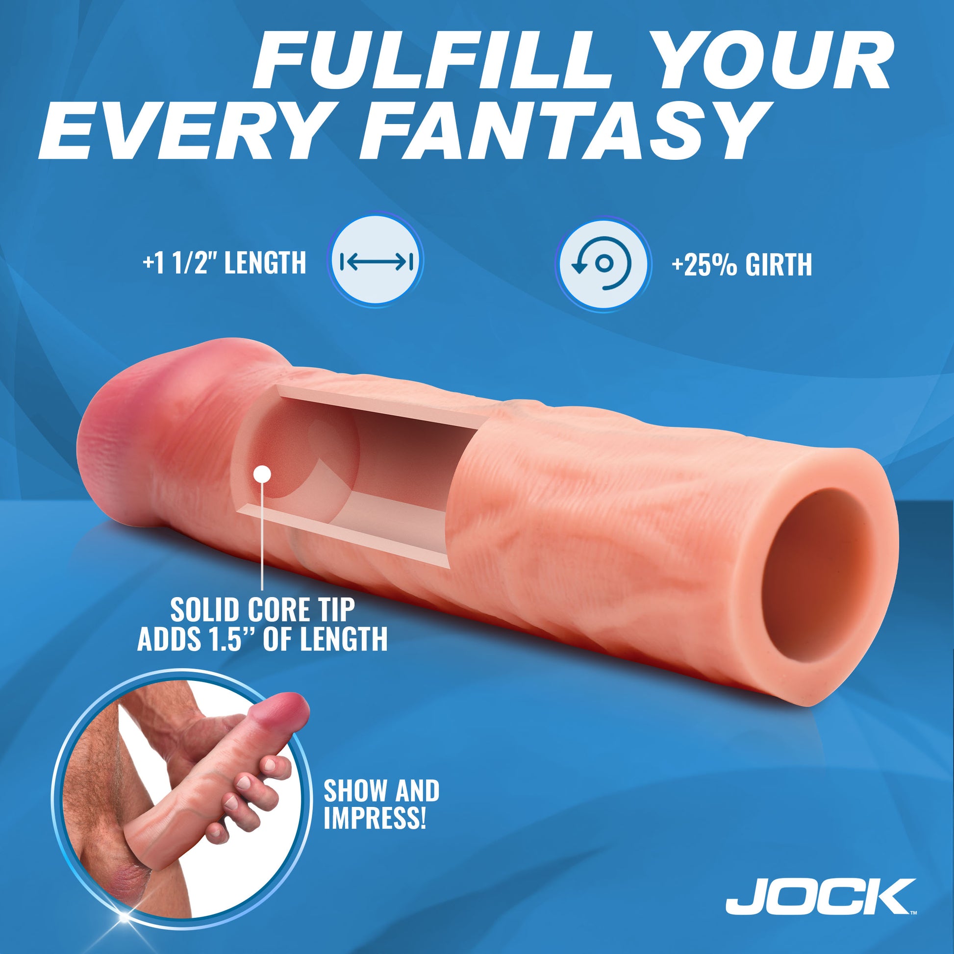 Enhancers 1.5" Silicone Penis Extension Sleeve - Light