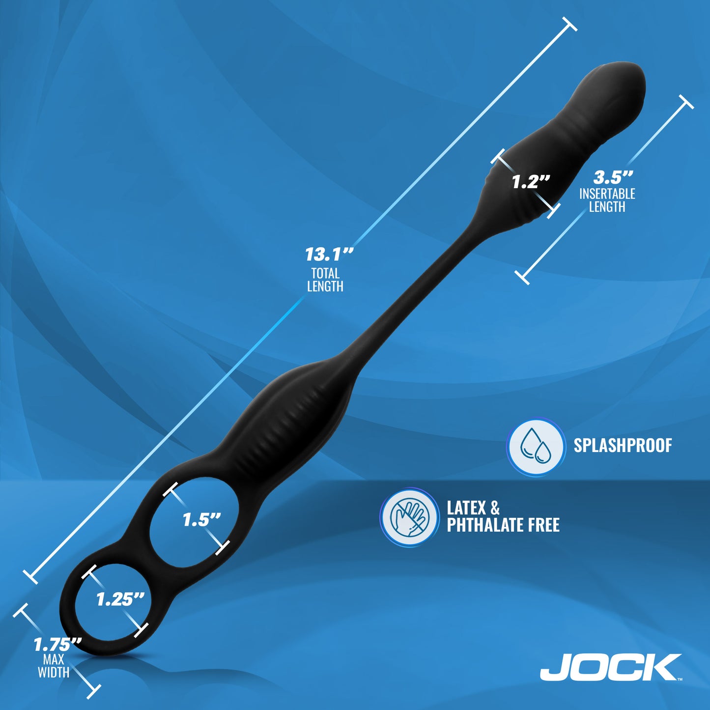 Hyper Thrusting and Vibrating Anal Plug with C-Ring