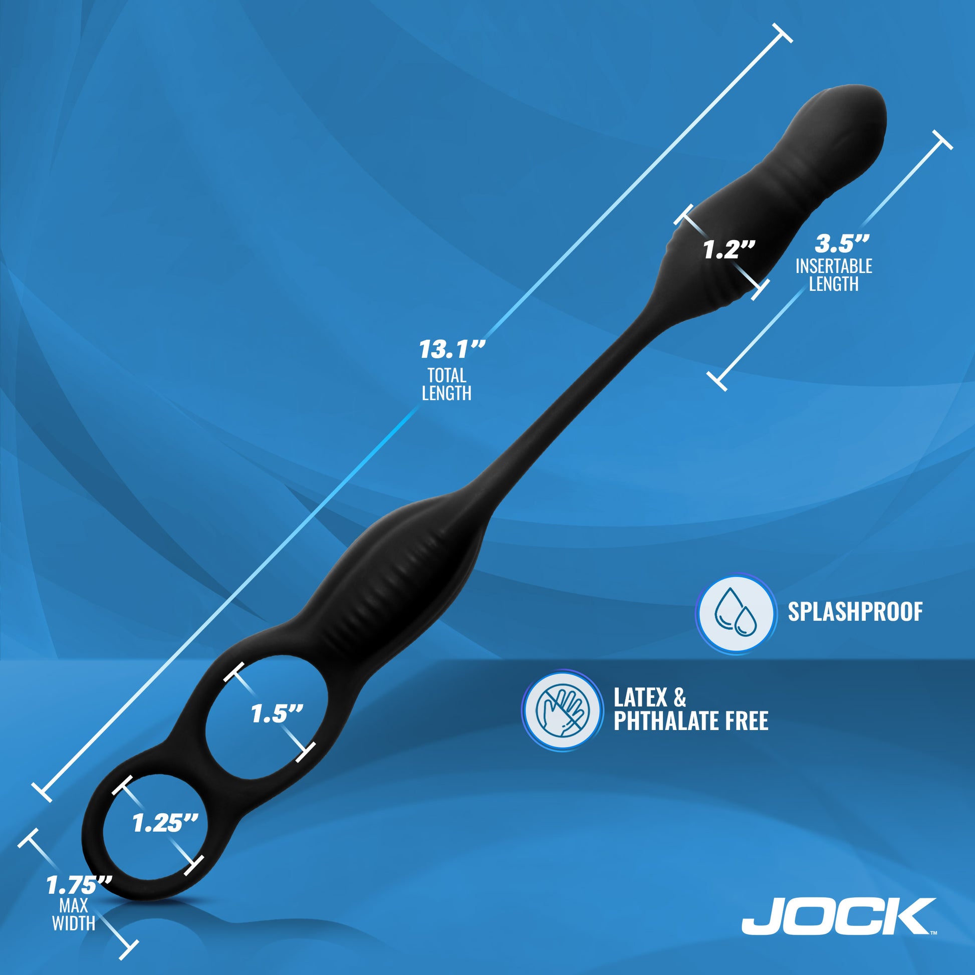 Hyper Thrusting and Vibrating Anal Plug with C-Ring