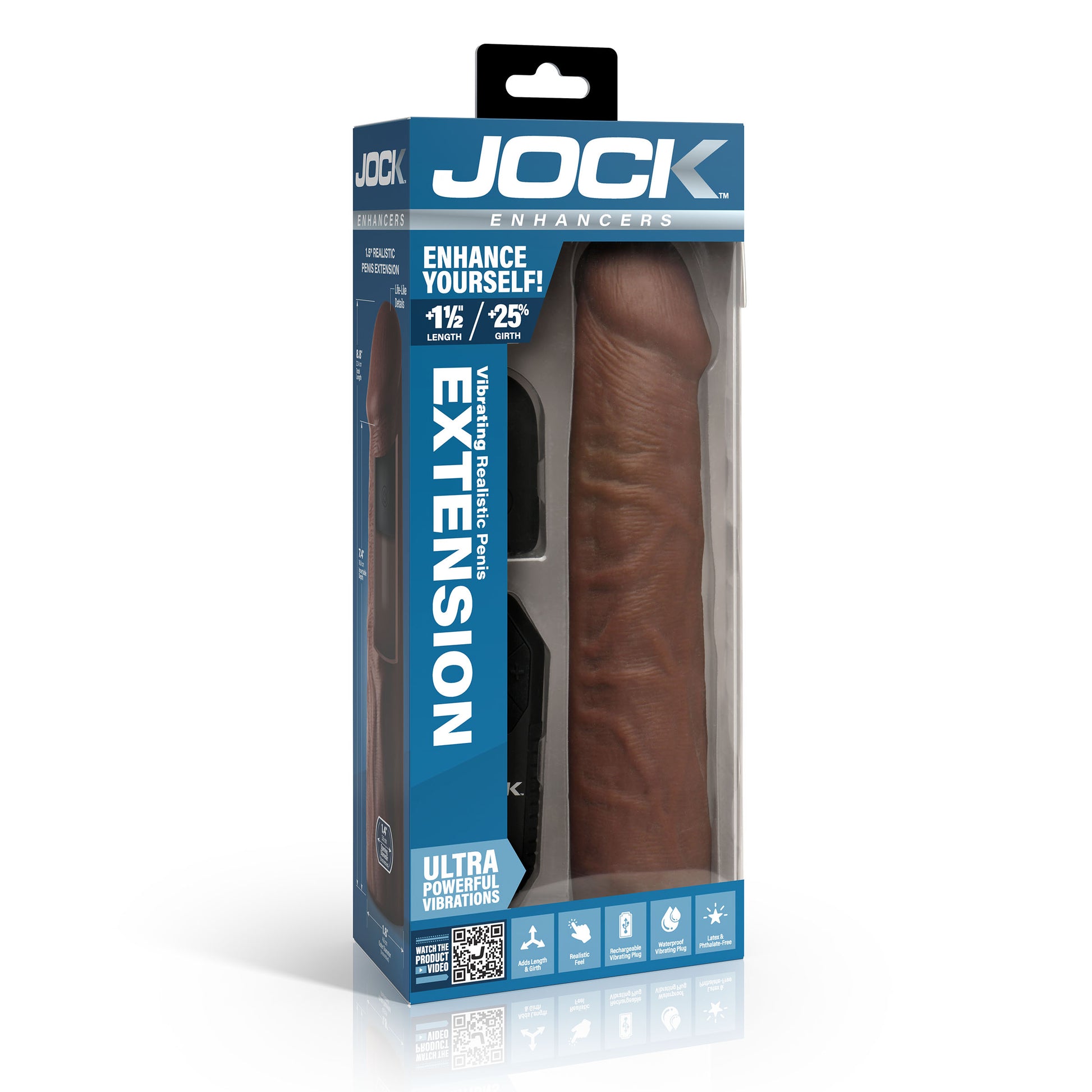 Enhancers Vibrating Penis Extension w/ Remote - Dark