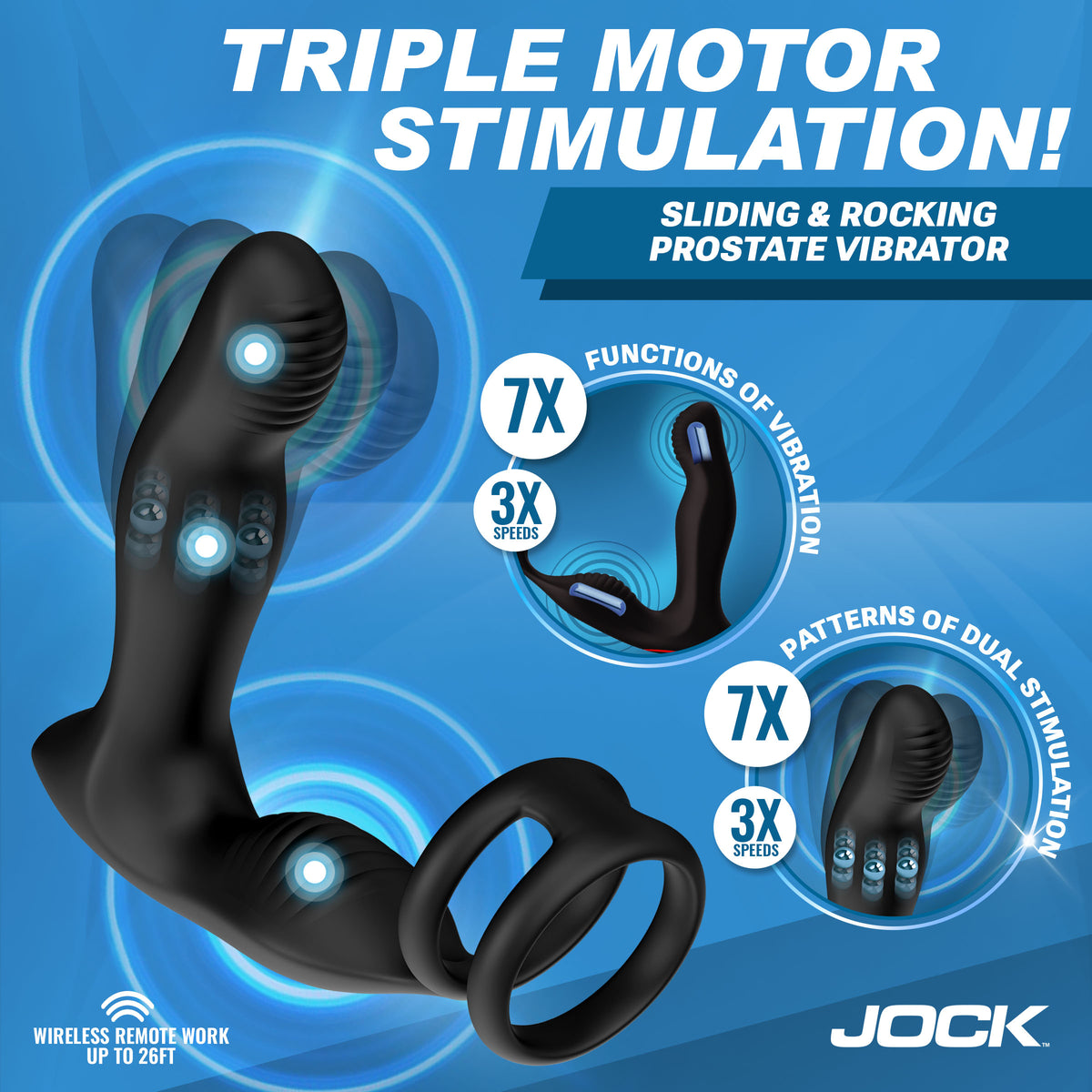 P-Drive Sliding & Rocking Prostate Vibrator w/ C-Ring