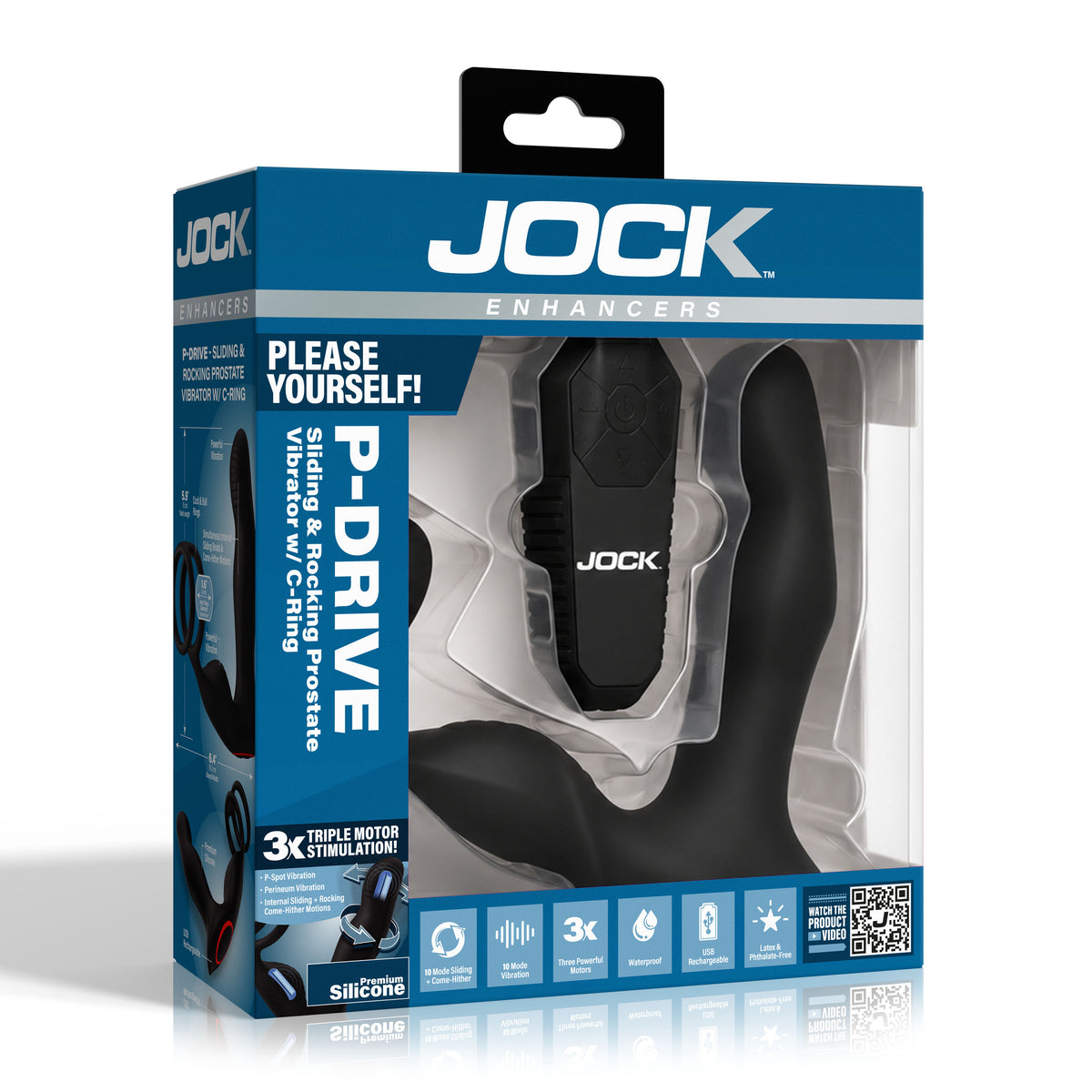 P-Drive Sliding & Rocking Prostate Vibrator w/ C-Ring