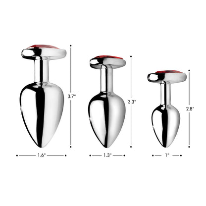 Red Heart Gem Anal Plug- Small