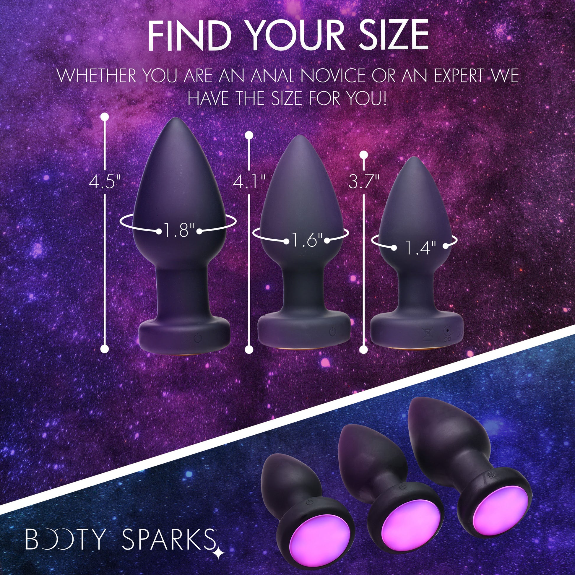 7X Light Up Rechargeable Anal Plug - Medium
