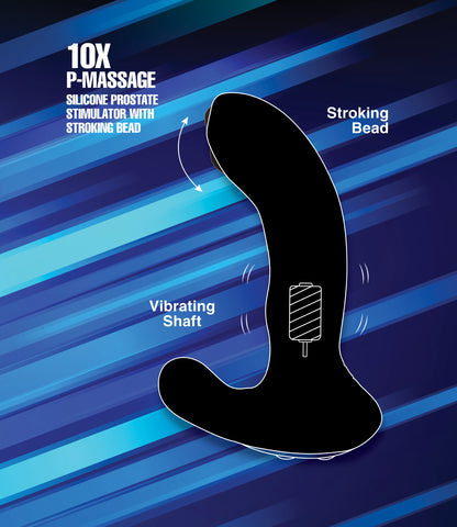 10X P-Massage Silicone Prostate Stimulator with Stroking Bead