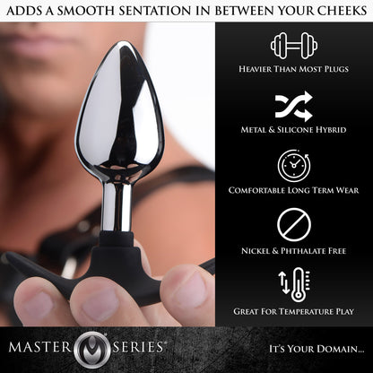 Dark Invader Metal and Silicone Anal Plug - Medium