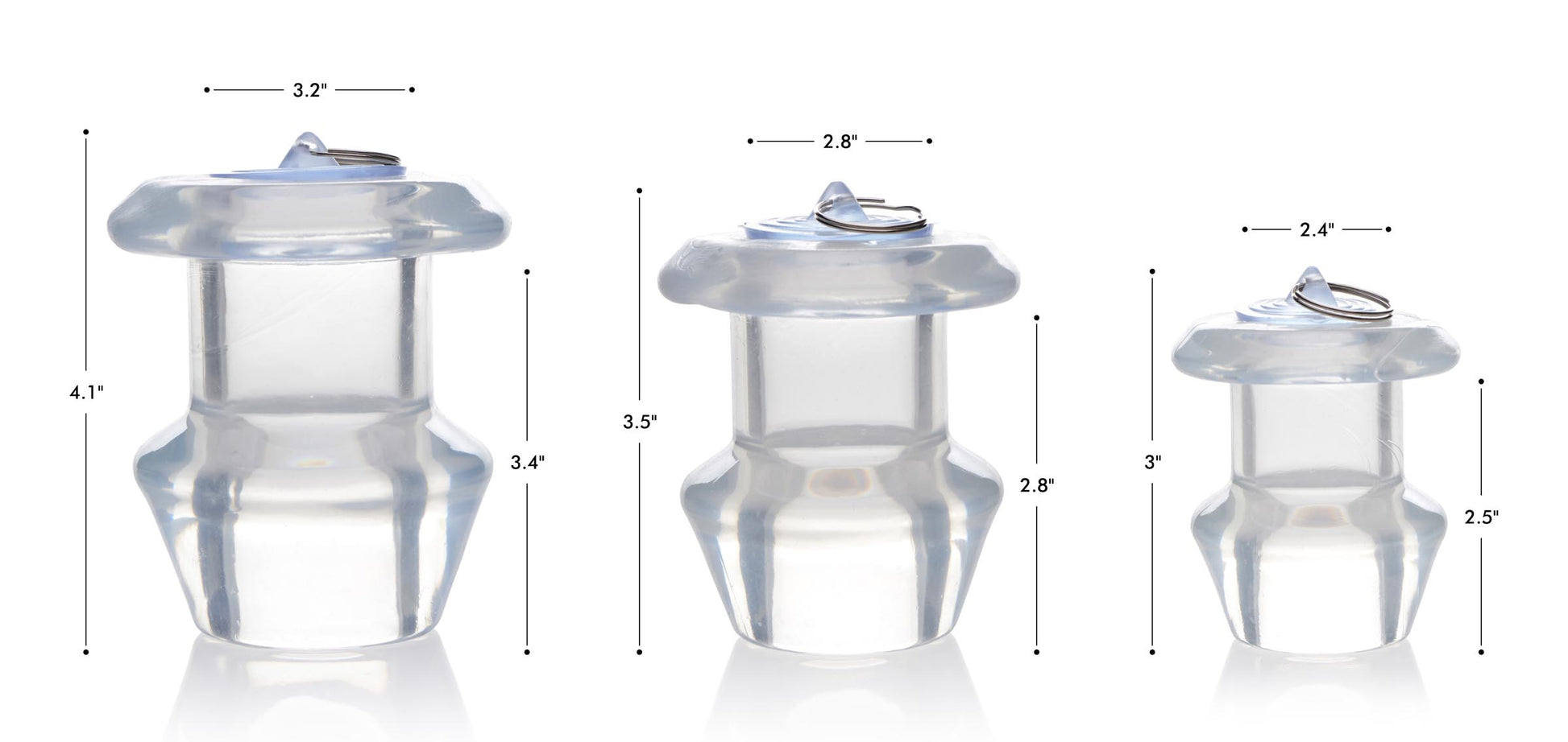 Ass Bung Clear Hollow Anal Dilator with Plug - XL