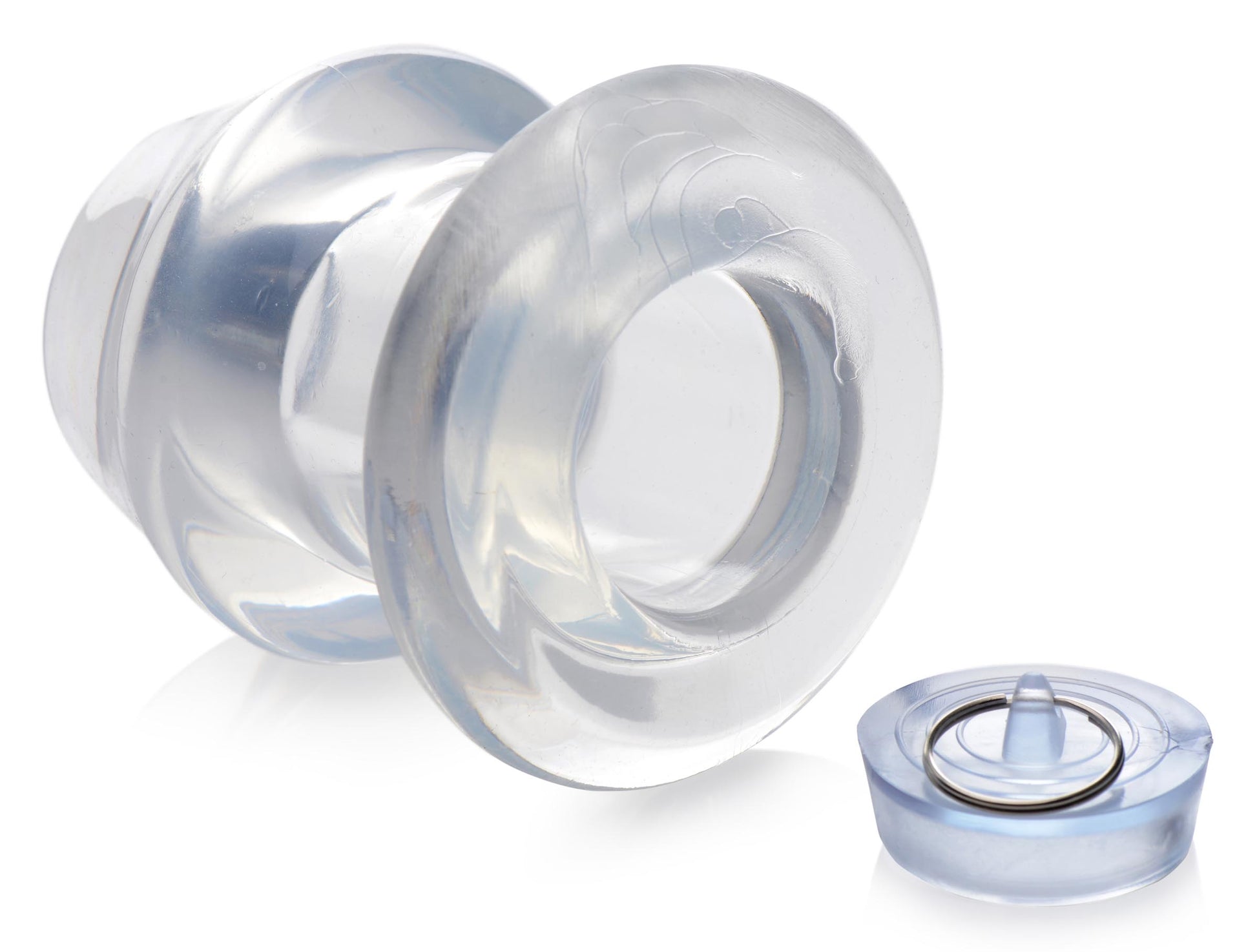 Ass Bung Clear Hollow Anal Dilator with Plug - XL