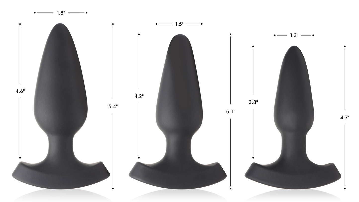 28X Laser Heart Silicone Anal Plug with Remote – Large
