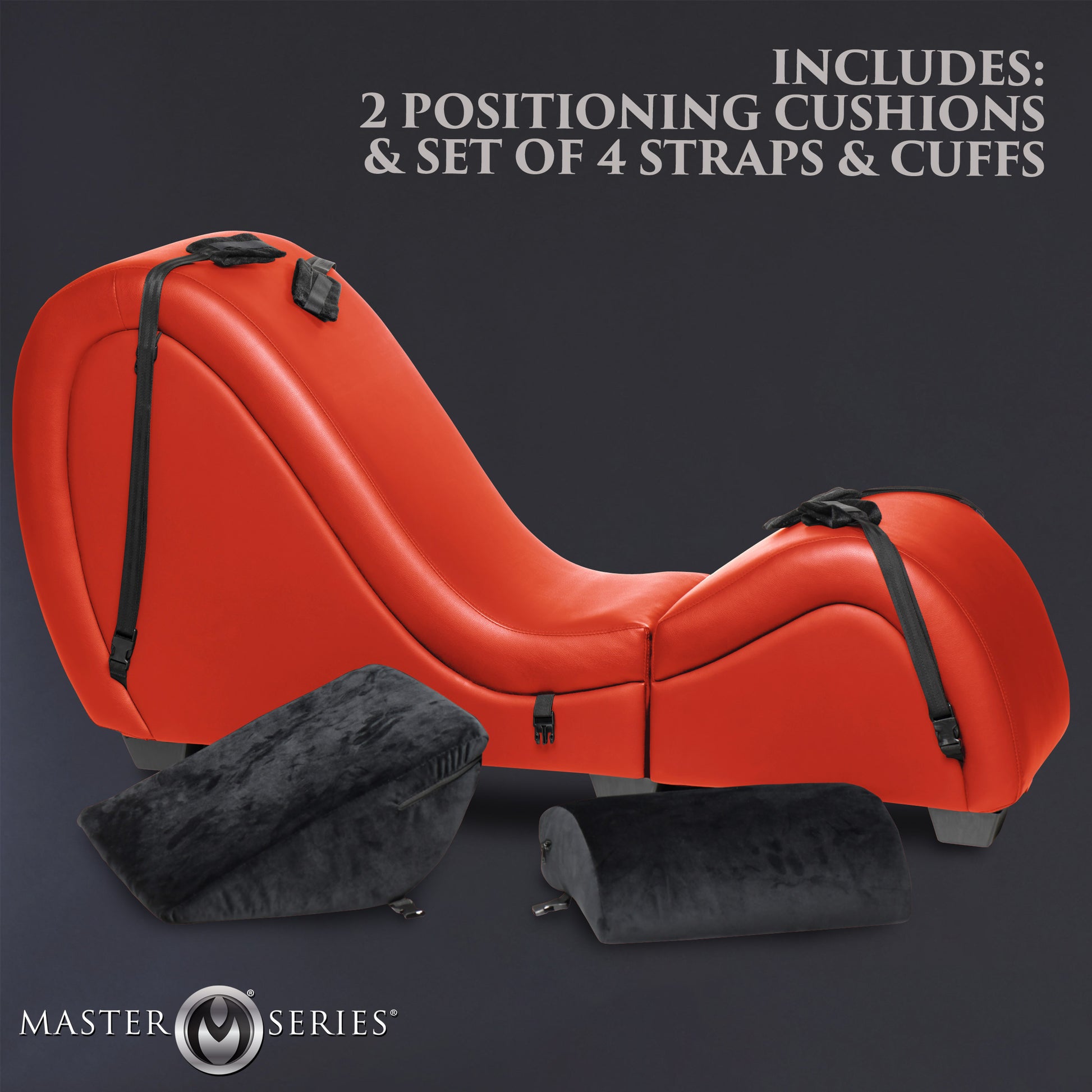 Detachable Kinky Couch Sex Chaise with Love Pillows - Red
