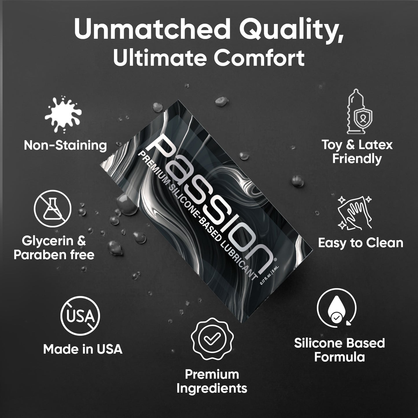 Passion Silicone 5mL Satchel 300 Pack Carton