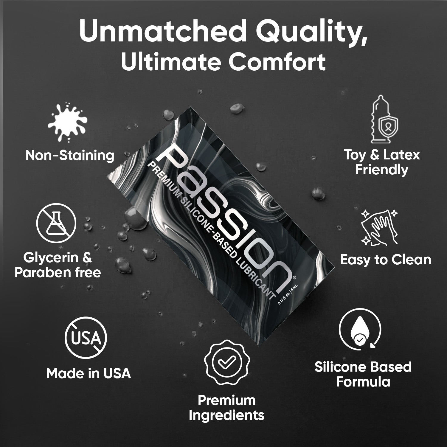 Passion Silicone 5mL Satchel 300 Pack Carton